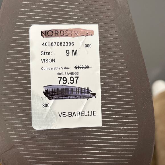 Vince Camuto Women's Babellie Mid Calf Boots Size 9 Taupe Suede Cowboy Western - Picture 11 of 16